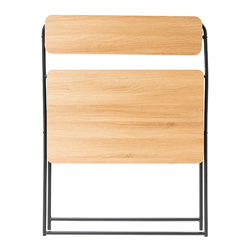 折りたたみデスク 折りたたみテーブル パソコンデスク 簡易デスク 省スペース 幅800mm 奥行400mm 棚付き ライトブラウン