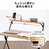 折りたたみデスク 折りたたみテーブル パソコンデスク 簡易デスク 省スペース 幅800mm 奥行400mm 棚付き ライトブラウン