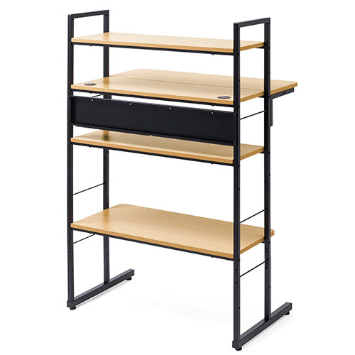 パソコンラック（3WAY・高さ可変・パソコンデスク・書斎デスク・プリンタラック・ローデスク・幅900・ライトブラウン）