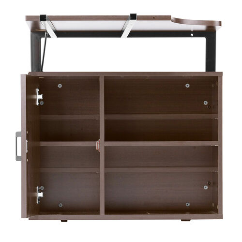 L字デスク（収納棚付き・幅120cm・奥行50cm・パソコンデスク・PCデスク・勉強机・学習机・ブラウン）