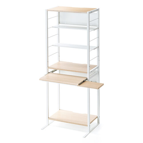 2WAYパソコンラック（分割使用可能・スリム・幅62cm・奥行き50cm・スライダー・中棚・マウステーブル付き）