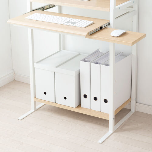 2WAYパソコンラック（分割使用可能・スリム・幅62cm・奥行き50cm・スライダー・中棚・マウステーブル付き）