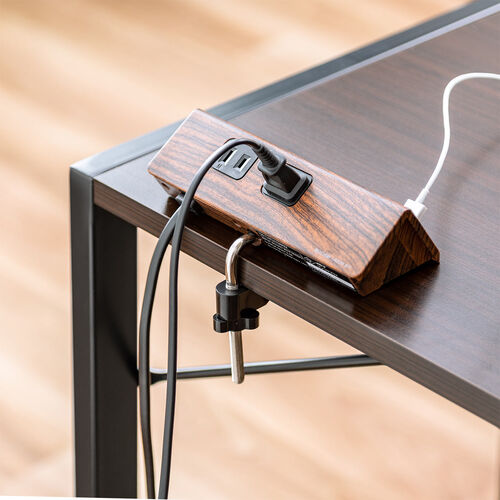 L字デスク（パソコンデスク・PCデスク・クランプ対応・タップ受け