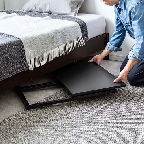 折りたたみデスク（折りたたみテーブル・コンパクトデスク・省スペース・幅73cm・奥行40cm・ブラック）