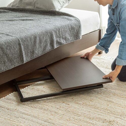 折りたたみデスク（折りたたみテーブル・コンパクトデスク・省スペース・幅73cm・奥行40cm・ブラウン）