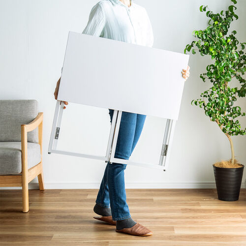 折りたたみデスク（折りたたみテーブル・コンパクトデスク・省スペース・幅73cm・奥行40cm・ホワイト）