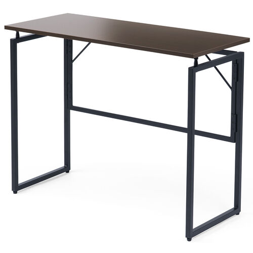 折りたたみデスク（折りたたみテーブル・コンパクトデスク・省スペース・リビング学習・幅90cm・奥行40cm・ブラウン）