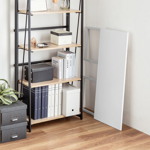 折りたたみデスク（折りたたみテーブル・コンパクトデスク・省スペース・リビング学習・幅90cm・奥行40cm・ホワイト）