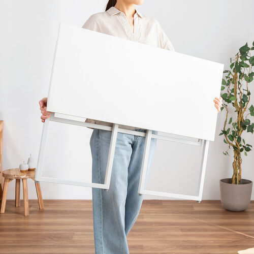 折りたたみデスク（折りたたみテーブル・コンパクトデスク・省スペース・リビング学習・幅90cm・奥行40cm・ホワイト）