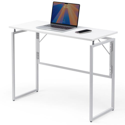 折りたたみデスク（折りたたみテーブル・コンパクトデスク・省スペース・リビング学習・幅90cm・奥行40cm・ホワイト）