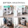 折りたたみデスク（折りたたみテーブル・コンパクトデスク・リビング学習・収納棚・省スペース・幅65cm・奥行53cm・棚つき・多機能テーブル・ホワイト）
