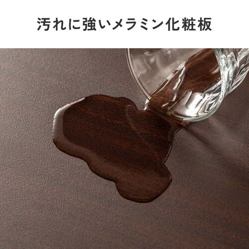 折りたたみデスク（折りたたみテーブル・コンパクトデスク・リビング学習・収納棚・省スペース・幅80cm・奥行60cm・棚つき・多機能テーブル・ブラウン）