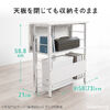 折りたたみデスク（折りたたみテーブル・コンパクトデスク・リビング学習・収納棚・省スペース・幅80cm・奥行60cm・棚つき・多機能テーブル・ホワイト）
