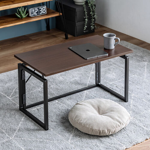 折りたたみデスク（折りたたみテーブル・コンパクトデスク・ローデスク・省スペース・リビング学習・幅70cm・奥行40cm・高さ40cm・ブラウン）