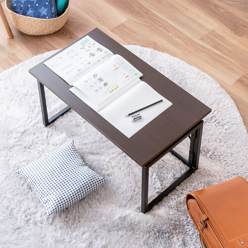折りたたみデスク（折りたたみテーブル・コンパクトデスク・ローデスク・省スペース・リビング学習・幅70cm・奥行40cm・高さ40cm・ブラウン）