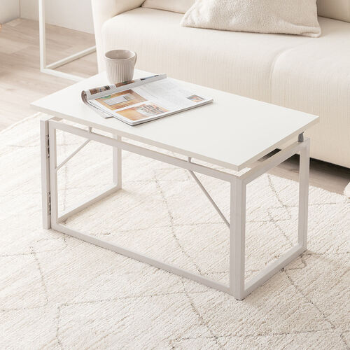 折りたたみデスク（折りたたみテーブル・コンパクトデスク・ローデスク・省スペース・リビング学習・幅70cm・奥行40cm・高さ40cm・ホワイト）