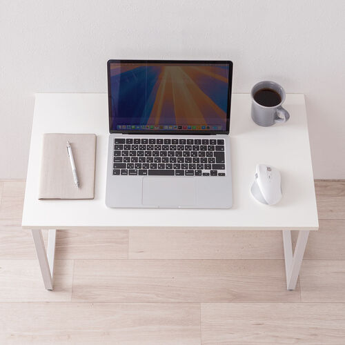 折りたたみデスク（折りたたみテーブル・コンパクトデスク・ローデスク・省スペース・リビング学習・幅70cm・奥行40cm・高さ40cm・ホワイト）