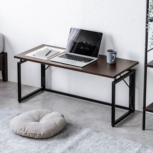 折りたたみデスク（折りたたみテーブル・コンパクトデスク・ローデスク・省スペース・リビング学習・幅90cm・奥行40cm・高さ40cm・ブラウン）