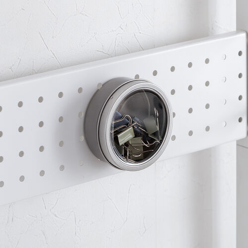 パソコンラック（パソコンデスク・横幅85cm・奥行50cm・シェルフデスク・収納棚付き・天板高さ可変・棚可変・クランプ取付・有孔ボード・ホワイト）