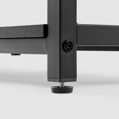 パソコンラック（パソコンデスク・横幅85cm・奥行60cm・シェルフデスク・収納棚付き・天板高さ可変・棚可変・クランプ取付・有孔ボード・ブラック）