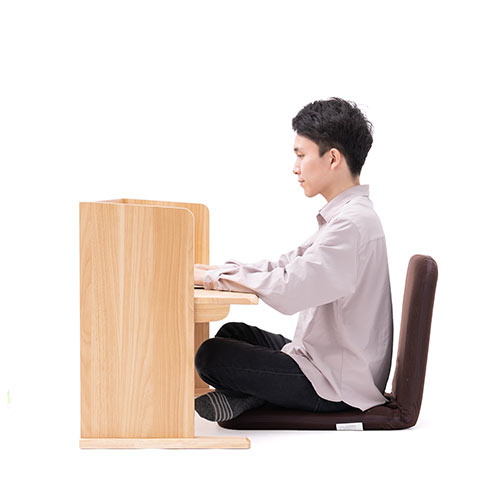 ローデスク（ローテーブル・高さ可変・座デスク・書斎デスク・木目調・畳）