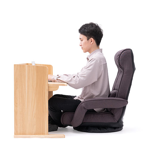 ローデスク（ローテーブル・高さ可変・座デスク・書斎デスク・木目調・畳）