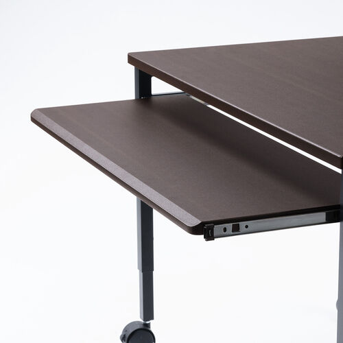 ローデスク（座デスク・パソコンデスク・高さ可変・スリム・幅850mm・奥行530mm・タップトレイ・スライダー・キャスター付き）