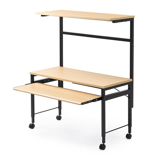 ローデスク（座デスク・パソコンデスク・高さ可変・スリム・幅900・奥行430・キャスター付き）