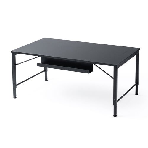 ローデスク（ローテーブル・高さ調整・5段階調整・幅100cm・奥行60cm・タップ受け・パソコンデスク・パソコンテーブル・ゲーミング・ブラック）