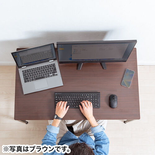 ローデスク（ローテーブル・高さ調整・5段階調整・幅100cm・奥行60cm・タップ受け・パソコンデスク・パソコンテーブル・ゲーミング・ブラック）