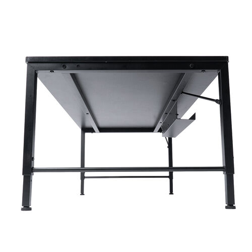 ローデスク（ローテーブル・高さ調整・5段階調整・幅100cm・奥行60cm・タップ受け・パソコンデスク・パソコンテーブル・ゲーミング・ブラック）