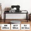 ローデスク（ローテーブル・高さ調整・5段階調整・幅100cm・奥行60cm・タップ受け・パソコンデスク・パソコンテーブル・ゲーミング・ブラック）