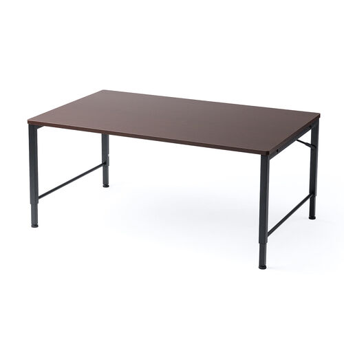 ローデスク（ローテーブル・高さ調整・5段階調整・幅100cm・奥行60cm・タップ受け・パソコンデスク・パソコンテーブル・ゲーミング・ブラウン）