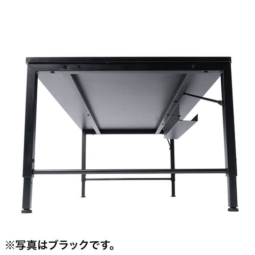 ローデスク（ローテーブル・高さ調整・5段階調整・幅100cm・奥行60cm・タップ受け・パソコンデスク・パソコンテーブル・ゲーミング・ブラウン）