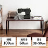 ローデスク（ローテーブル・高さ調整・5段階調整・幅100cm・奥行60cm・タップ受け・パソコンデスク・パソコンテーブル・ゲーミング・ブラウン）