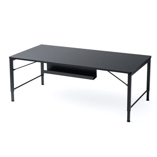 ローデスク（ローテーブル・高さ調整・5段階調整・幅120cm・奥行60cm・タップ受け・パソコンデスク・パソコンテーブル・ゲーミング・ブラック）