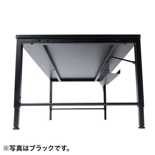 ローデスク（ローテーブル・高さ調整・5段階調整・幅120cm・奥行60cm・タップ受け・パソコンデスク・パソコンテーブル・ゲーミング・ブラウン）