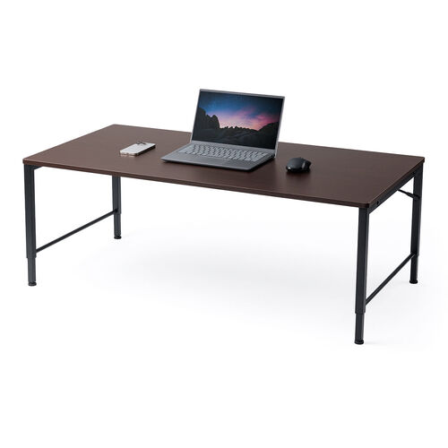 ローデスク（ローテーブル・高さ調整・5段階調整・幅120cm・奥行60cm・タップ受け・パソコンデスク・パソコンテーブル・ゲーミング・ブラウン）