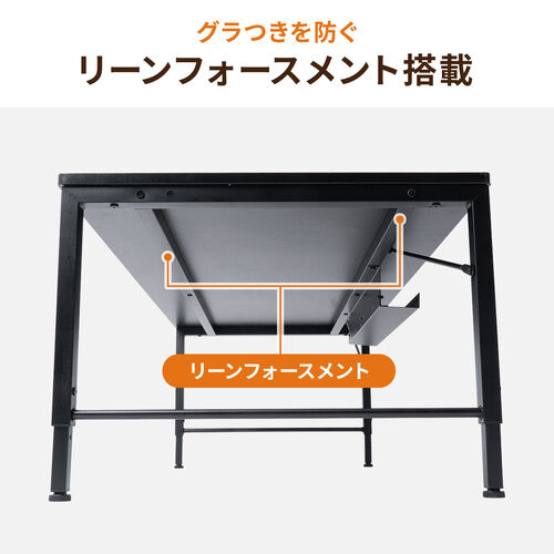 ローデスク（ローテーブル・高さ調整・5段階調整・幅120cm・奥行60cm・タップ受け・パソコンデスク・パソコンテーブル・ゲーミング・ブラウン）