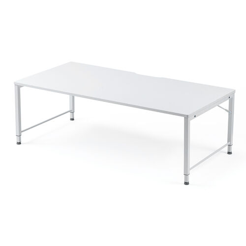 ローデスク（ローテーブル・高さ調整・5段階調整・幅120cm・奥行60cm・タップ受け・パソコンデスク・パソコンテーブル・ゲーミング・ホワイト）