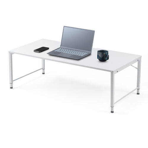 ローデスク（ローテーブル・高さ調整・5段階調整・幅120cm・奥行60cm・タップ受け・パソコンデスク・パソコンテーブル・ゲーミング・ホワイト）