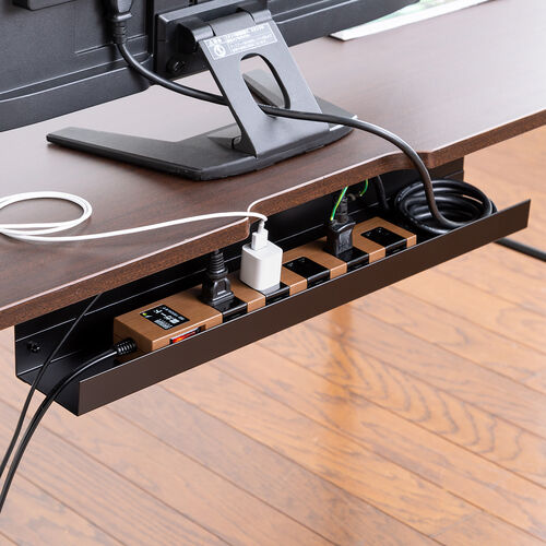 ローデスク（ローテーブル・高さ調整・5段階調整・幅120cm・奥行60cm・タップ受け・パソコンデスク・パソコンテーブル・ゲーミング・ホワイト）