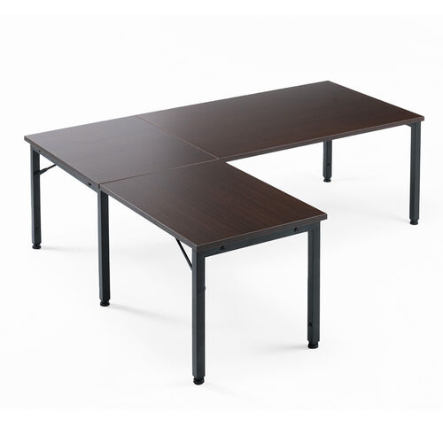 L字型ローデスク（ワイドタイプ・幅120cm・高さ可変5段階・木製・アジャスター付き・座デスク・コーナーデスク）