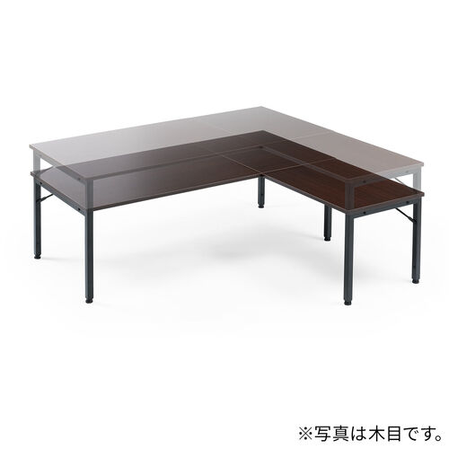 L字デスク（L字型ローデスク・パソコンデスク・木製・座デスク・コーナーデスク・高さ可変5段階・幅120cm・ホワイト）