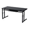 ローデスク（パソコンデスク・高さ調整・高さ38cm～58cm・6段階可変・幅90cm・奥行45cm・ケーブル配線口・タップ受け・ゲーミング・勉強机・ブラック）