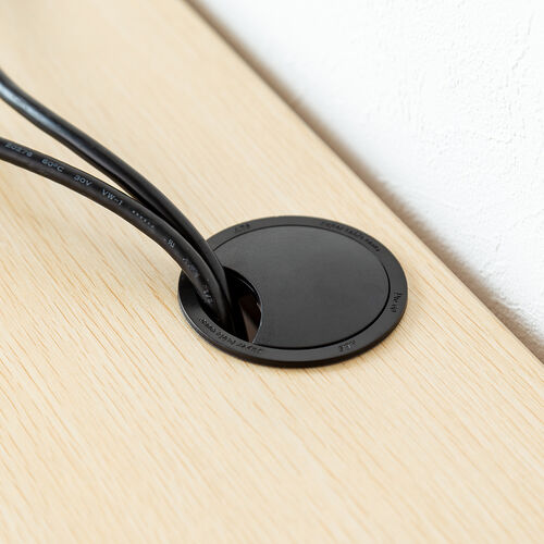 ローデスク（6段階高さ変更可能・高さ40～55cm・横幅95cm・奥行45cm・ケーブル配線口・タップ受け・アジャスタ・ライトブラウン）