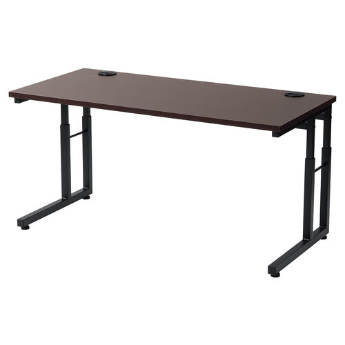 ローデスク（パソコンデスク・高さ調整・高さ38cm～58cm・6段階可変・幅90cm・奥行45cm・ケーブル配線口・タップ受け・ゲーミング・勉強机・ブラウン）