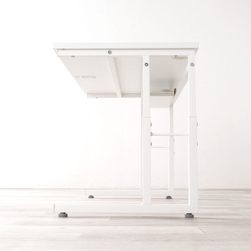 ローデスク（パソコンデスク・高さ調整・高さ38cm～58cm・6段階可変・幅90cm・奥行45cm・ケーブル配線口・タップ受け・ゲーミング・勉強机・ホワイト）