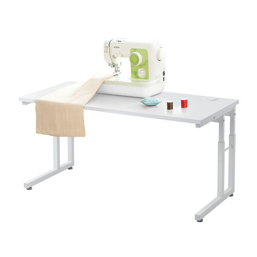 ローデスク（パソコンデスク・高さ調整・高さ38cm～58cm・6段階可変・幅90cm・奥行45cm・ケーブル配線口・タップ受け・ゲーミング・勉強机・ホワイト）