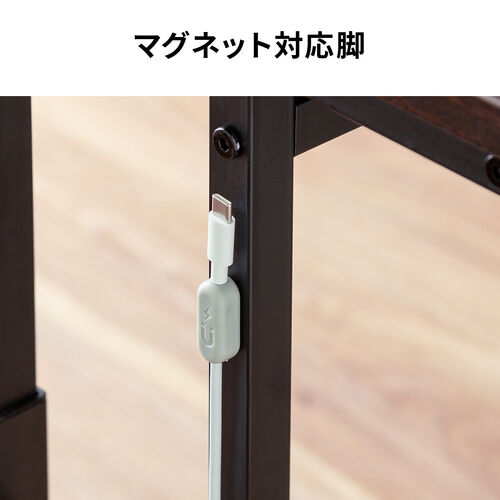 ローデスク（パソコンデスク・高さ調整・高さ38cm～58cm・6段階可変・幅90cm・奥行45cm・ケーブル配線口・タップ受け・ゲーミング・勉強机・ホワイト）